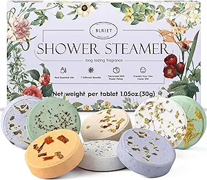 Shower Steamers Aromatherapy BLRIET 8 Pack Gifts for Women, Men, Mom, Teen Lavender Natural Essential Oil Home Spa Self Care Relaxation Stress Relief Shower Bombs Birthday Gifts Stocking Stuffers